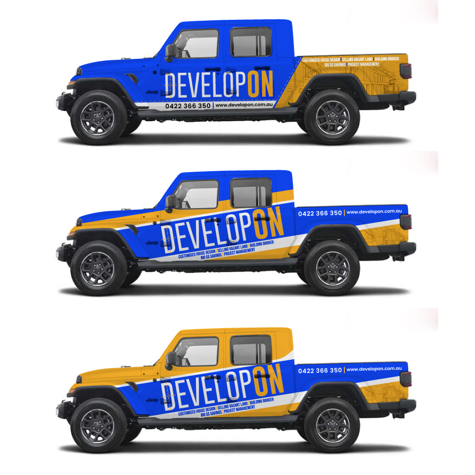 Car Wrap Design by Yoga Tri for Developon - home subdivision specialists | Design #27177749