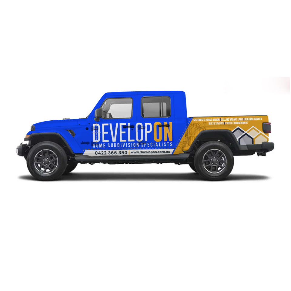 Car Wrap Design by Yoga Tri for Developon - home subdivision specialists | Design #27189844