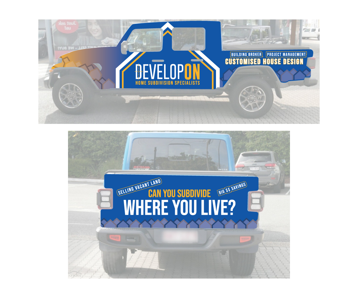 Car Wrap Design by UN for Developon - home subdivision specialists | Design #27181820