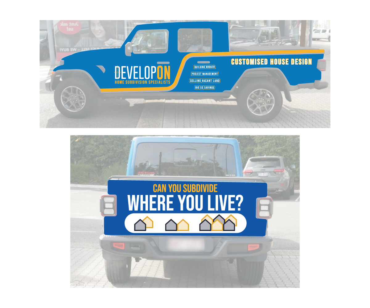 Car Wrap Design by UN for Developon - home subdivision specialists | Design #27187088