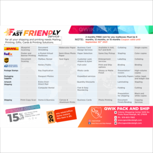 Flyer Design by Vimal Agrahari for Qwik Pack & Ship | Design #27175896