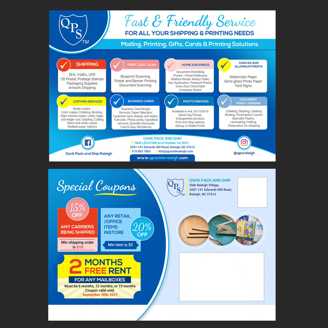 Flyer Design by DA. for Qwik Pack & Ship | Design #27185160