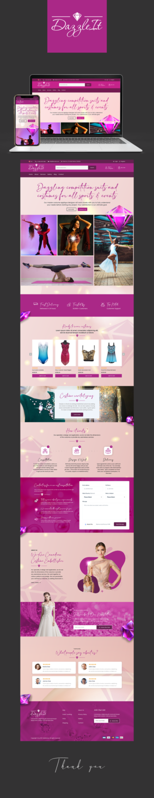 Dazzleit.ca Website Build For costume embellishment service | Web Design by Mukarram Haidari