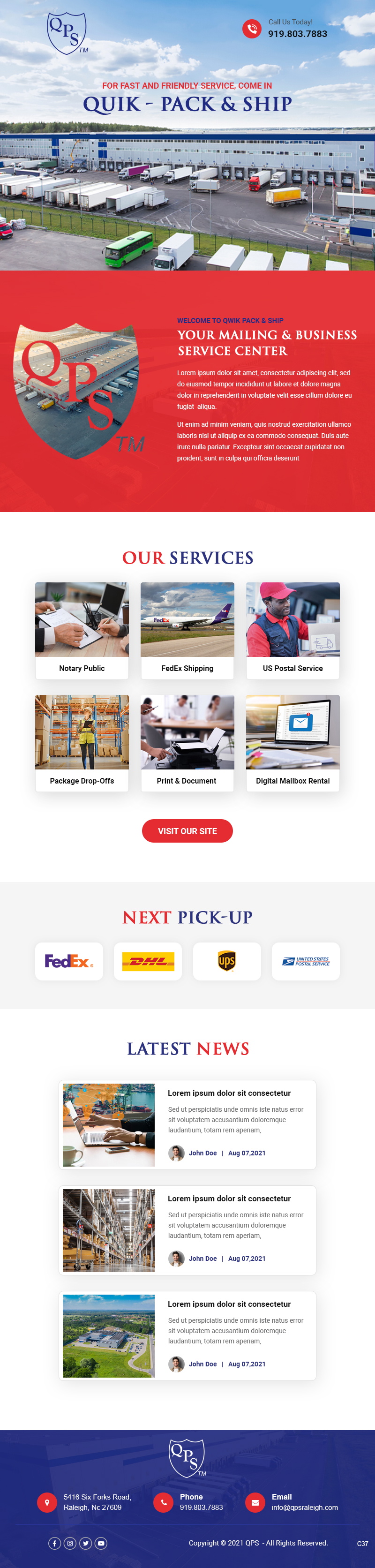 Newsletter Design by pb for Qwik Pack & Ship | Design #27175467