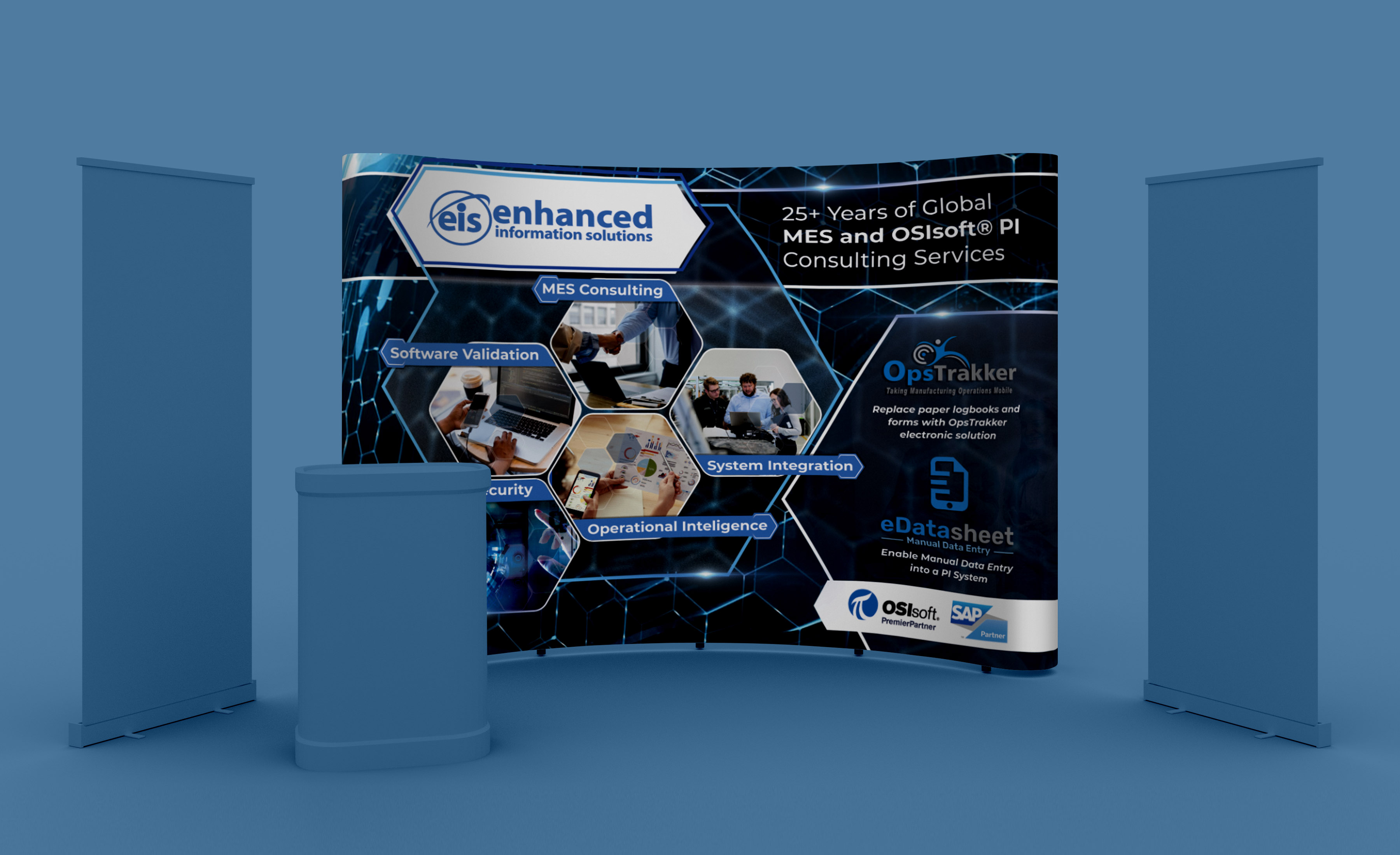 Trade Show Booth Design by cleverlogo for Enhanced Information Solutions | Design #27173876