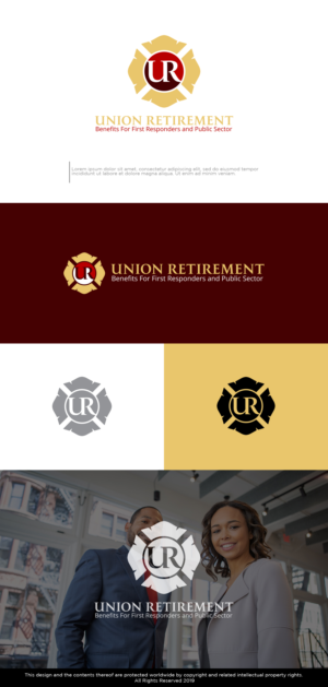 Title: Union Retirement       Tagline: Benefits For First Responders and Public Sector | Logo Design by Kim Ji