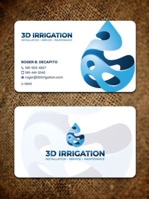 Business Card Design for Irrigation Contractor | Business Card Design by Sandaruwan