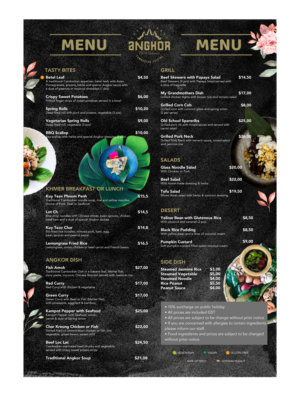 Menu Design by AlbinaNova for RHE24 Pty Ltd | Design #27183734