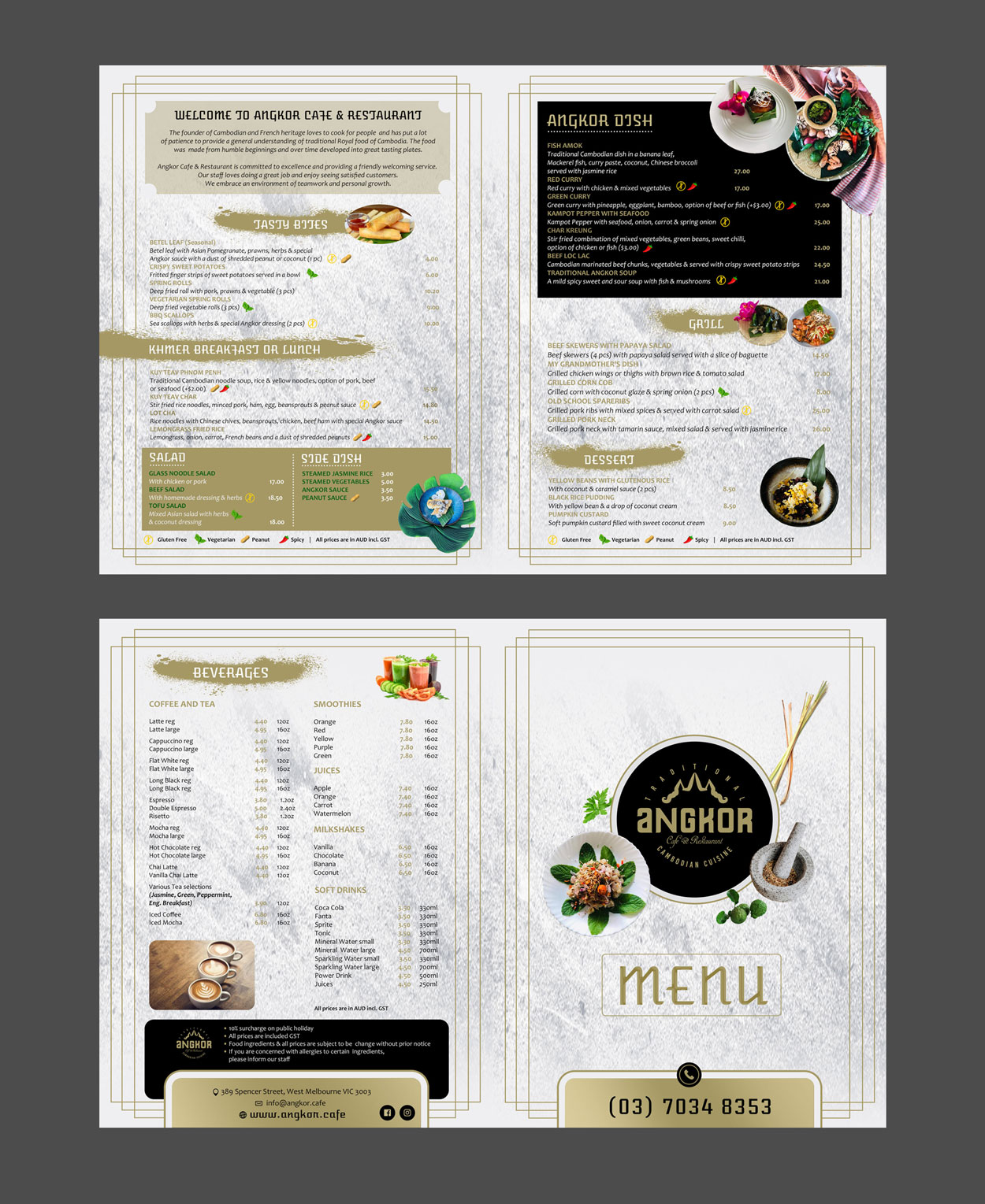 Menu Design by DA. for RHE24 Pty Ltd | Design #27243189