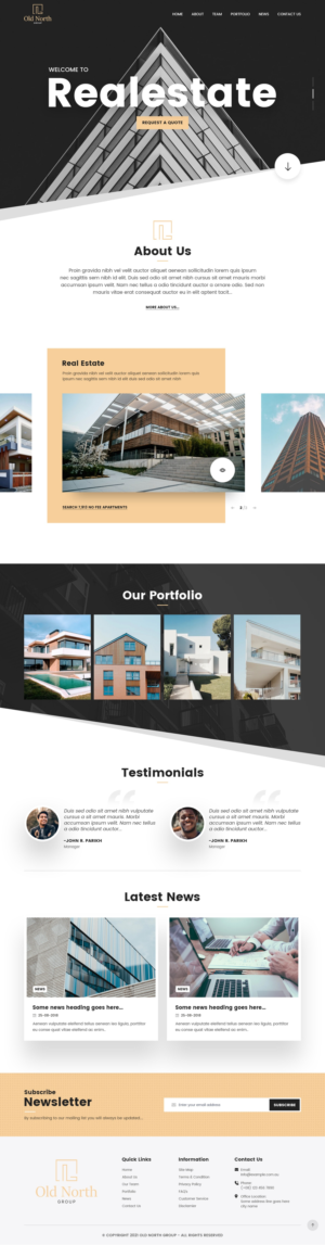 old-north.com  Real Estate, Investment, Financial corporate | Web-Design von nzdesigners