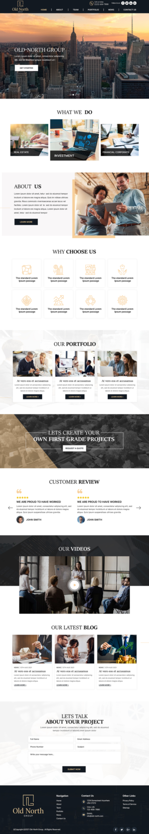 old-north.com  Real Estate, Investment, Financial corporate | Web-Design von Titan Eagle