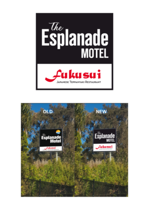 The Esplanade Motel and below Fukusui Tepanyaki Restaurant | Design de Logo par Atvento Graphics