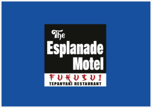 The Esplanade Motel and below Fukusui Tepanyaki Restaurant | Diseño de Logo por The Seventh Key Magic