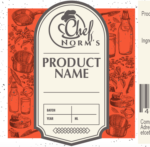 Label Design by Luis Arriola for Chef Norm's | Design #27245887