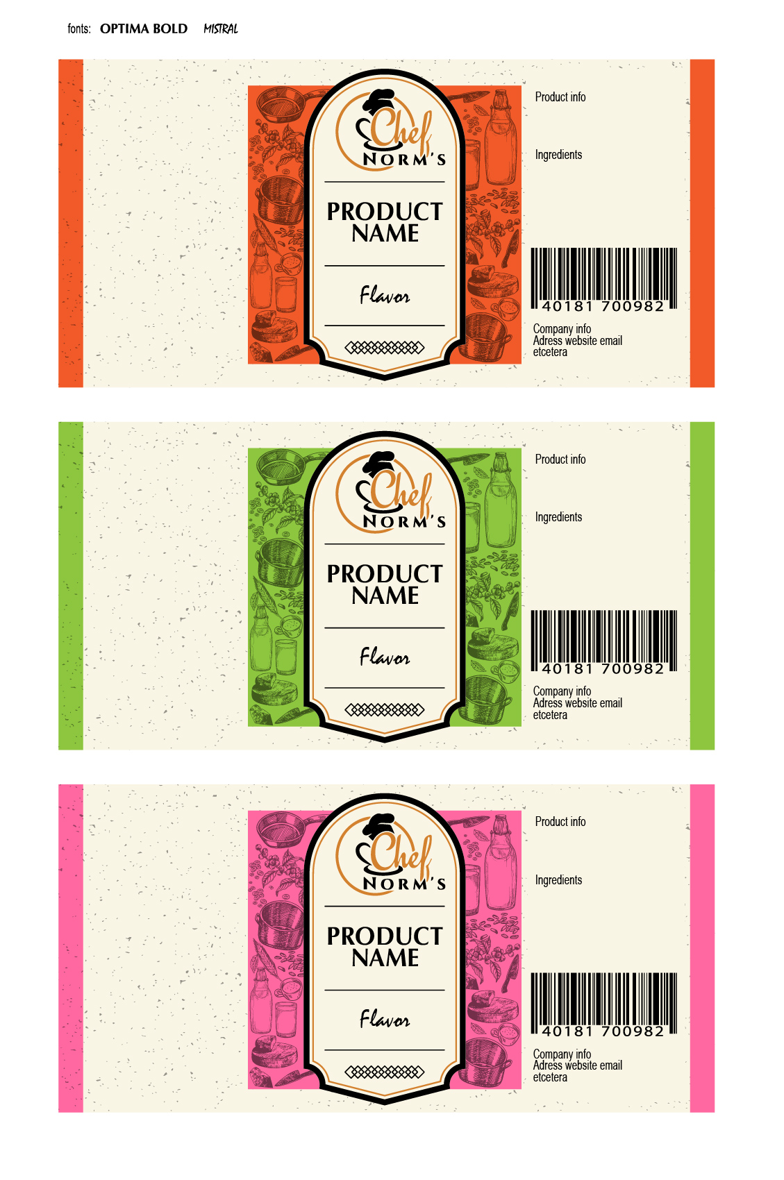 Design Étiquette par Luis Arriola pour Chef Norm's | Design #27357258
