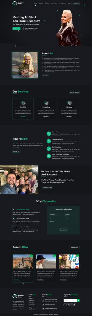 Inspirational speaker and coach Nathalie Herrey  is building a website | Diseño Web por Sbss