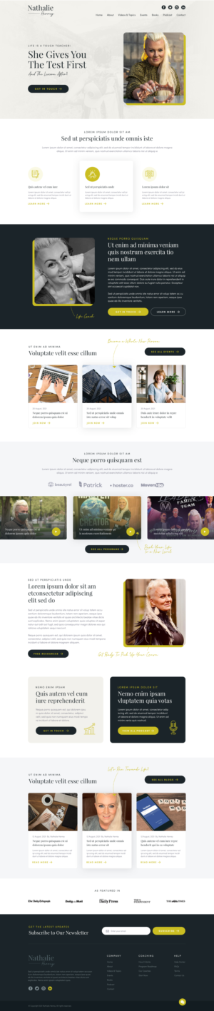 Inspirational speaker and coach Nathalie Herrey  is building a website | Web Design by logoQ