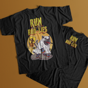  5k fundraiser run for pit bulls called Run for the Boo-lies | Diseño de Camiseta por thedriftshop