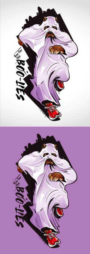  5k fundraiser run for pit bulls called Run for the Boo-lies | Diseño de Camiseta por Suprakash 3