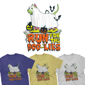  5k fundraiser run for pit bulls called Run for the Boo-lies | T-shirt Design by delegacydesign