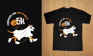  5k fundraiser run for pit bulls called Run for the Boo-lies | Diseño de Camiseta por MNM