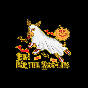  5k fundraiser run for pit bulls called Run for the Boo-lies | Diseño de Camiseta por dskyvbc