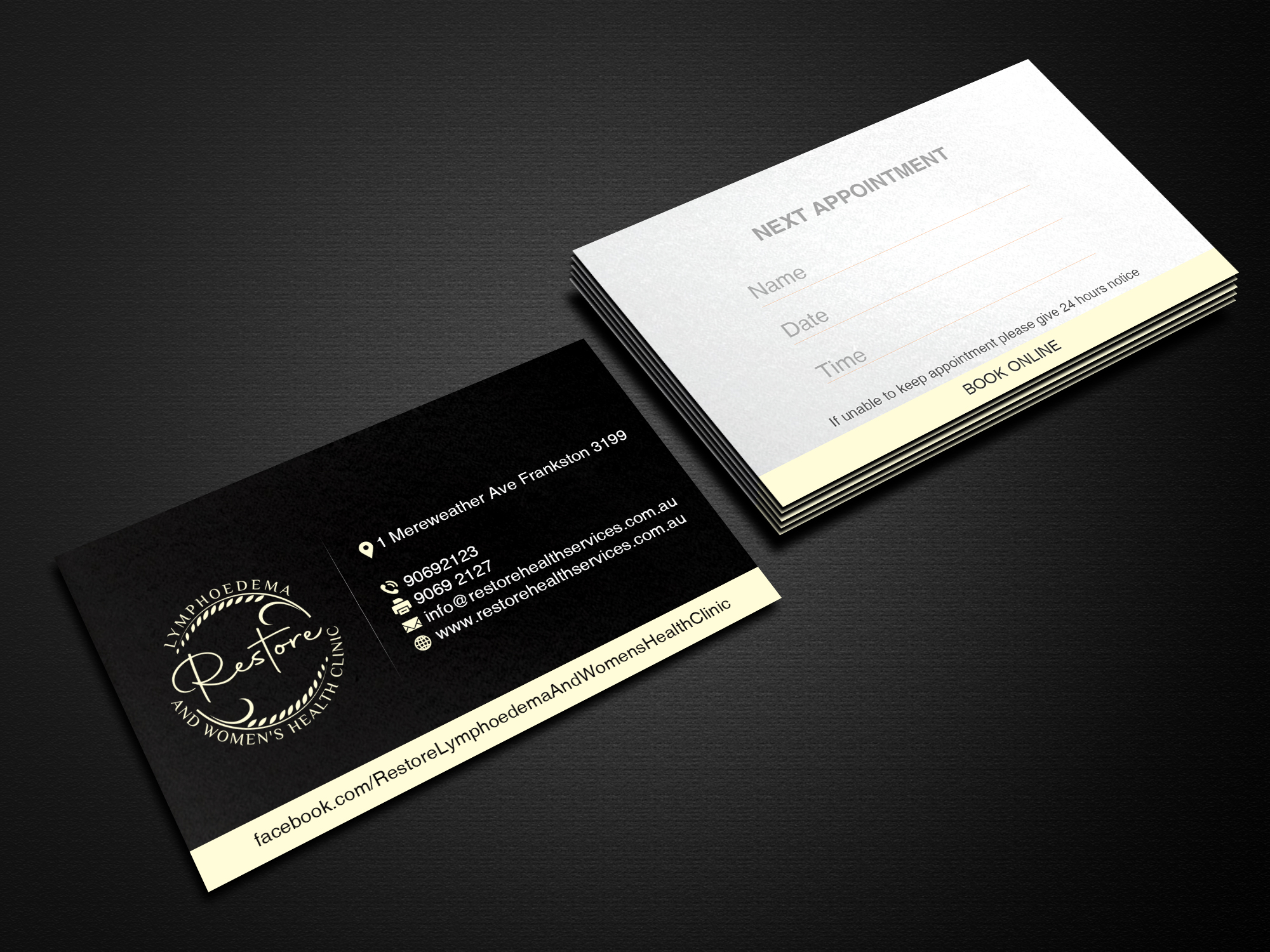 Diseño de Tarjeta de Presentación por Creations Box 2015 para The Lymphoedema Clinic | Diseño #27216609