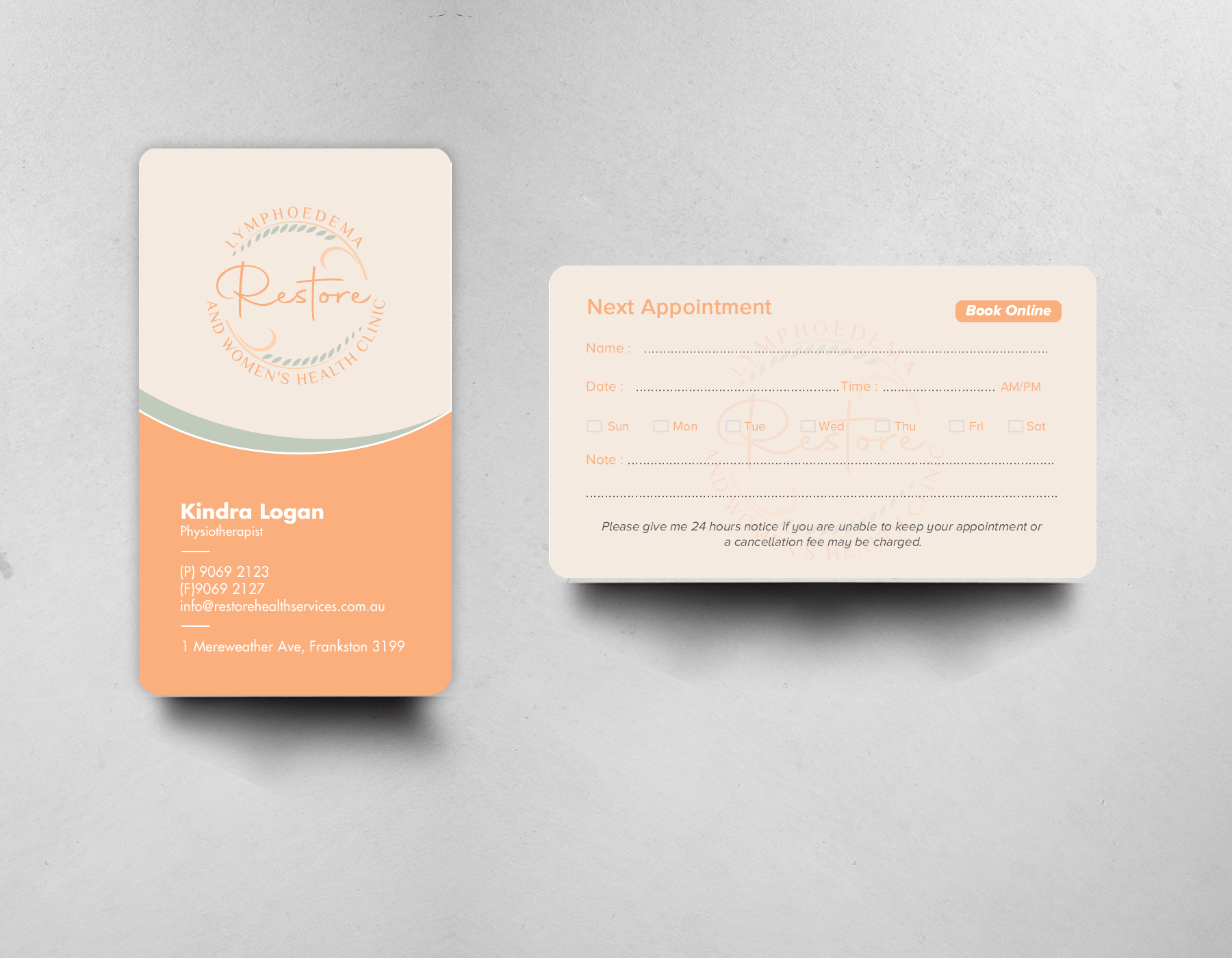 Diseño de Tarjeta de Presentación por chandrayaan.creative para The Lymphoedema Clinic | Diseño #27304329