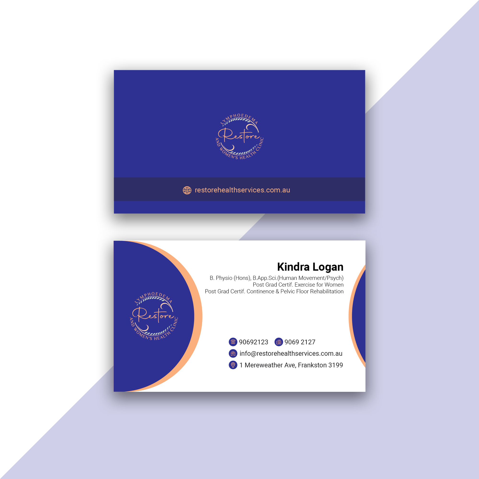 Visitenkarten-Design von Crescent Touch für The Lymphoedema Clinic | Design #27221347