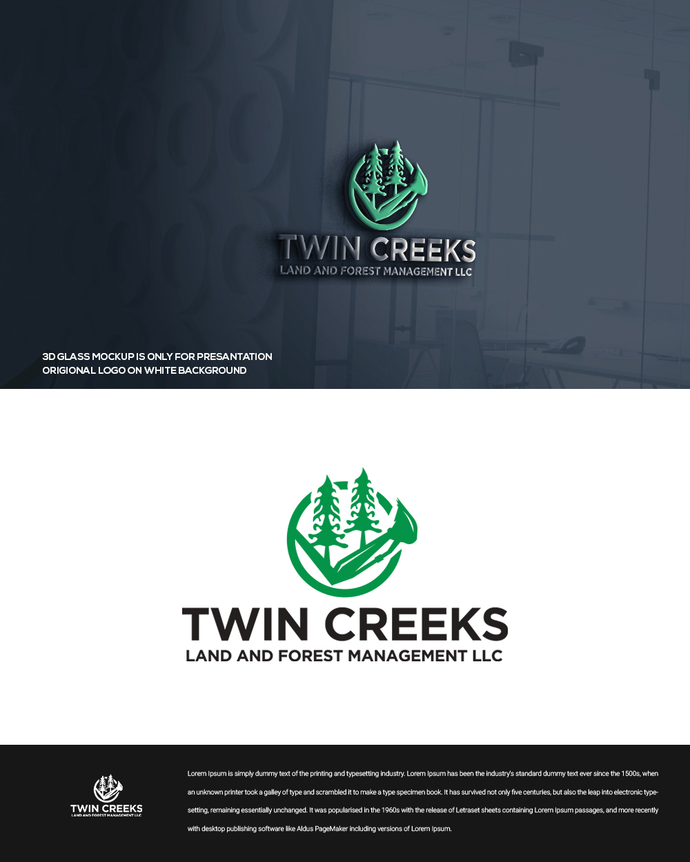 Bold, Serious, Forestry Logo Design for Twin creeks/ twin creeks land