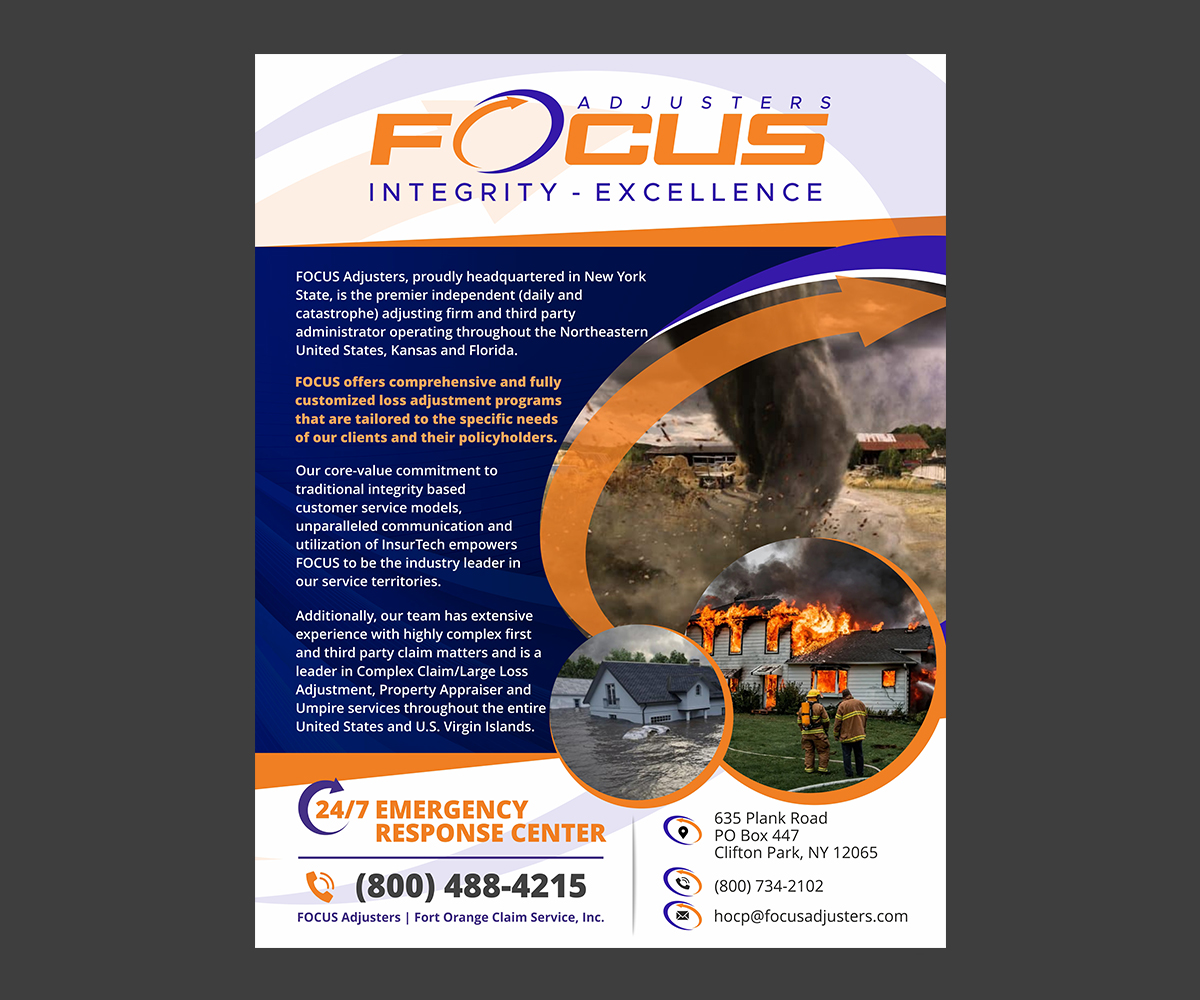 Werbe-Design von ecorokerz für Fort Orange Claim Service, Inc. | Design: #27226372
