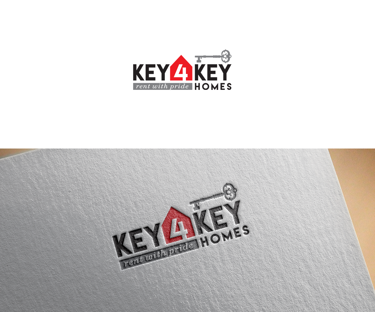 Bold, Serious Logo Design for Key 4 key Homes rent with pride by