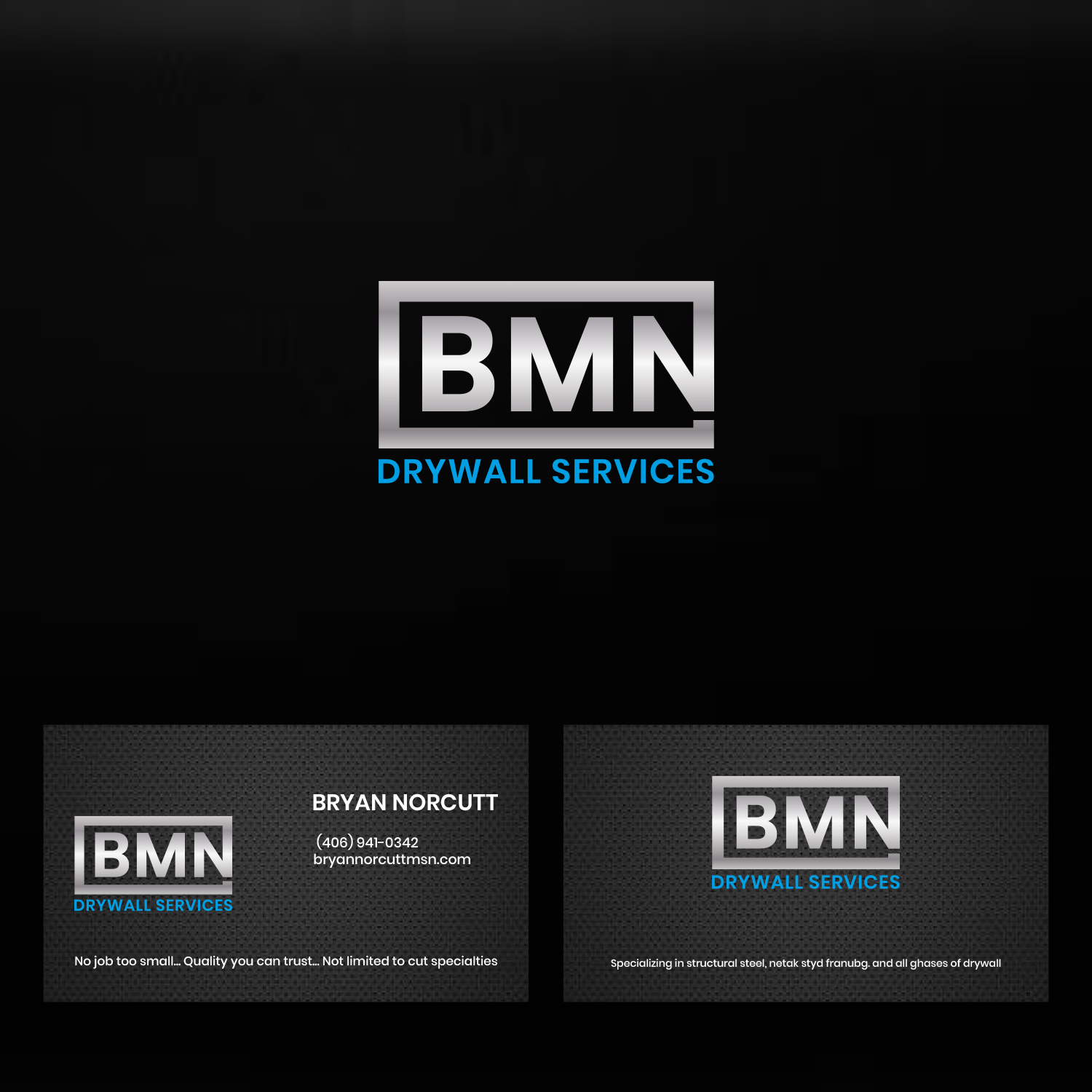 Logo Design by MG.graphics for BMN Drywall Services | Design #27214259