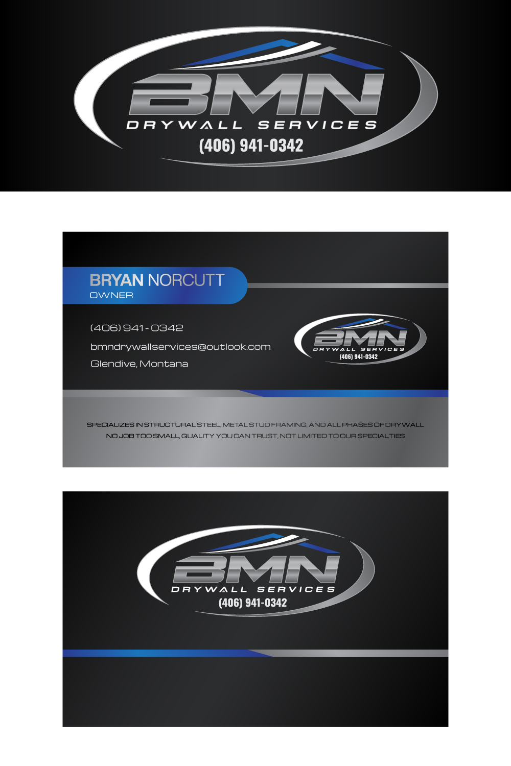 Logo Design by TrisDesign for BMN Drywall Services | Design #27321312
