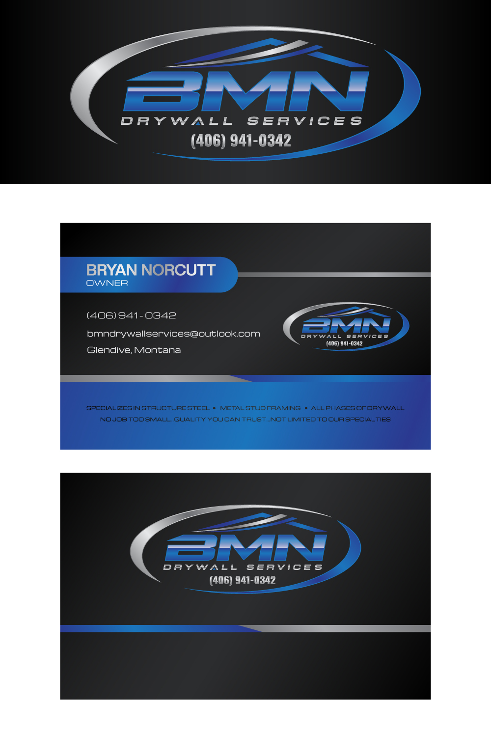 Logo Design by TrisDesign for BMN Drywall Services | Design #27342648
