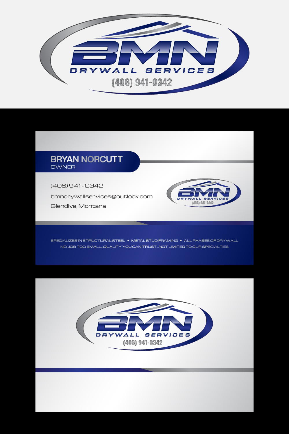 Logo Design by TrisDesign for BMN Drywall Services | Design #27358793