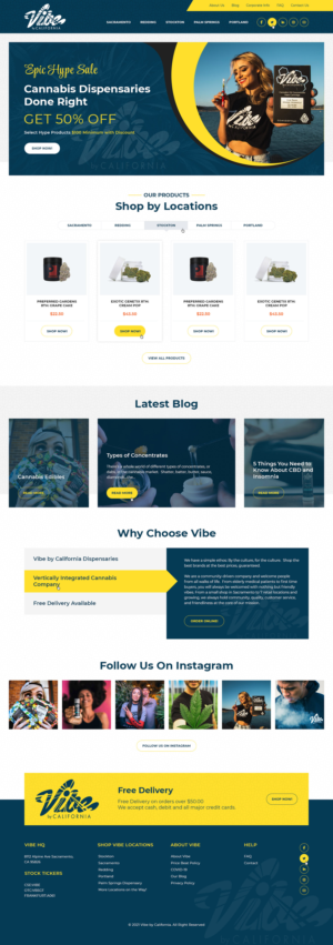 UI Enhancements for California Cannabis Dispensary | Wordpress Design by Ved Web Services