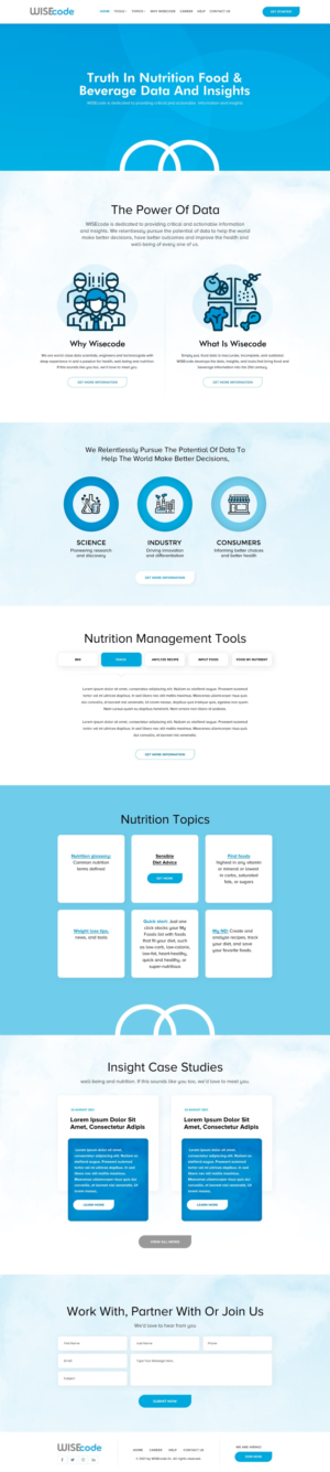 Nutrition data company website needs a new look | Web-Design von Reimagine