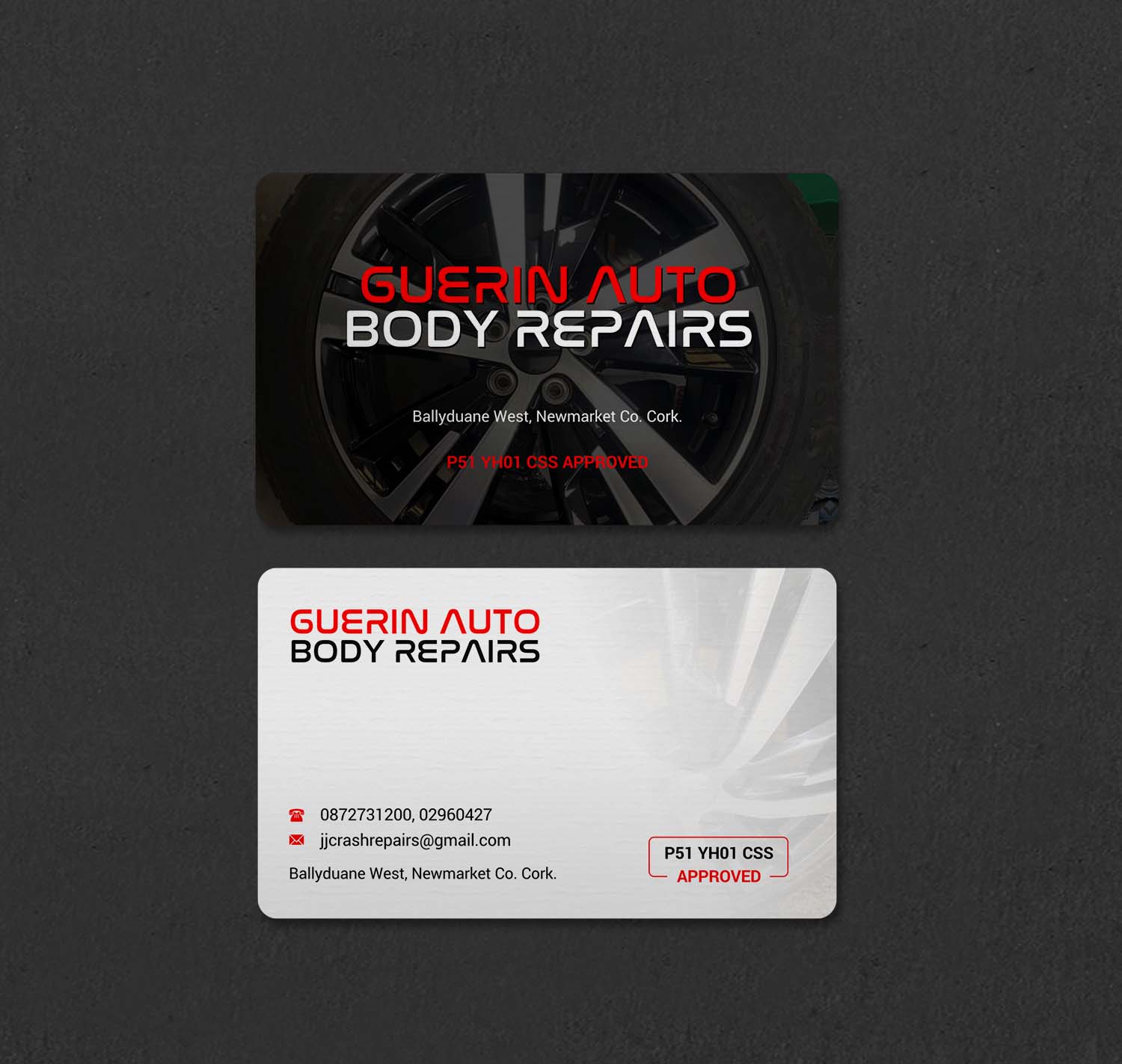 Business Card Design by INDIAN_Ashok for Guerin Auto Body Repairs | Design #27222359