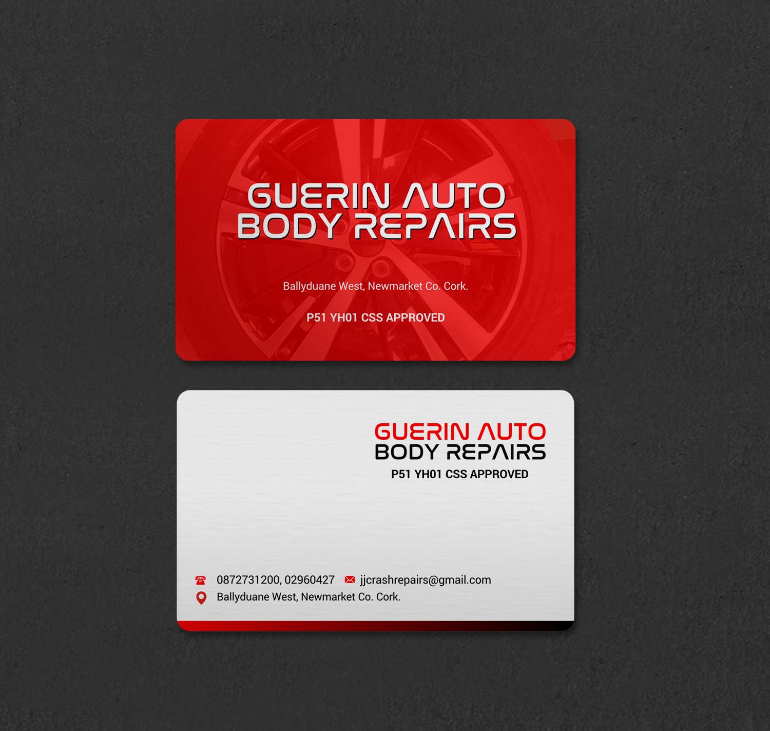 Business Card Design by INDIAN_Ashok for Guerin Auto Body Repairs | Design #27222361