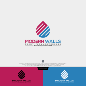 Company Name: Modern Walls Subtext to include in logo: Paint / Wallcoverings / Murals Family owned since 1955 | Logo Design by siti MWDesign