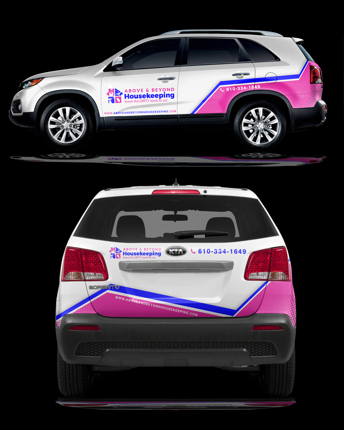 Personable, Playful, Residential cleaning Car Wrap Design for a Company