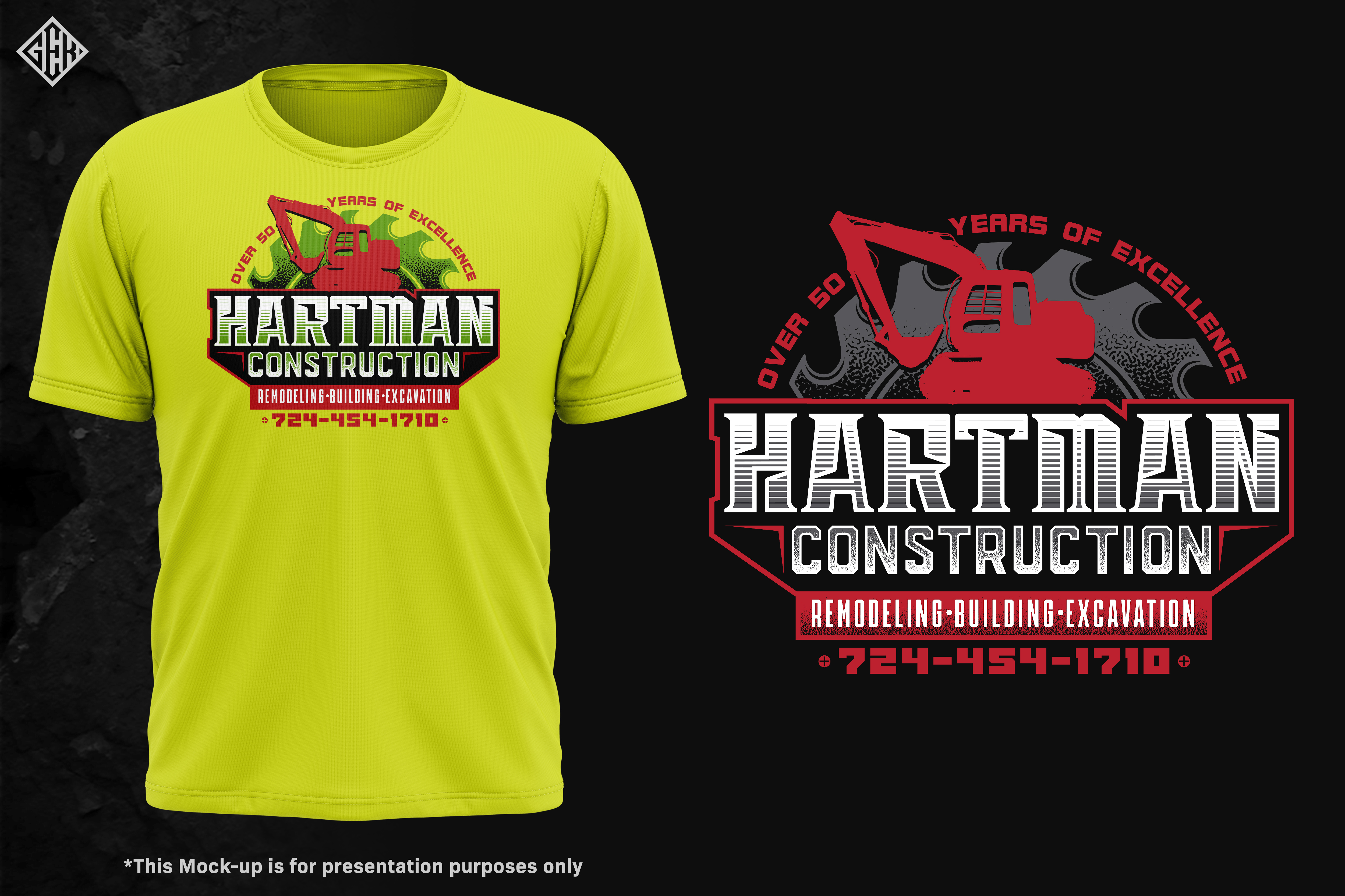T-shirt Design by gekgrfx for Hartman Construction and Excavating | Design #27240059
