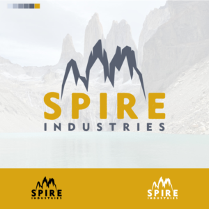 Spire Industries with the minimalistic outline of the three or four Spires as described above | Logo Design by Rony Wibowo