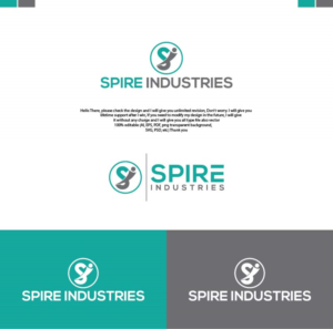 Spire Industries with the minimalistic outline of the three or four Spires as described above | Logo Design by Aidenjar