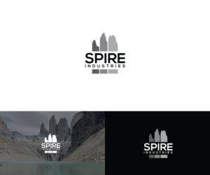 Spire Industries with the minimalistic outline of the three or four Spires as described above | Logo Design by Iris 3