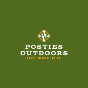 Posties Outdoors Live, Work, Play | Logo Design by design.picnic