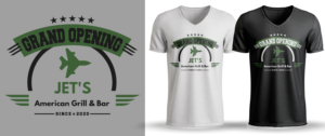 Jet’s Restaurant & Br Grand Opening | T-shirt Design by Al Pech