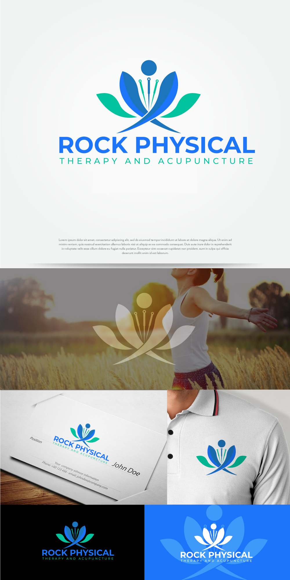 Logo Design by Classy Custom for Rock Physical Therapy and Acupuncture | Design #27246797