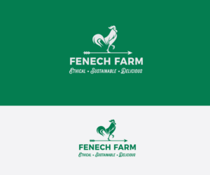 The company name is "Fenech Farm", and if there is a slogan to be attached it should be "Ethical. Sustainable. Delicious" | Logo Design by Ena